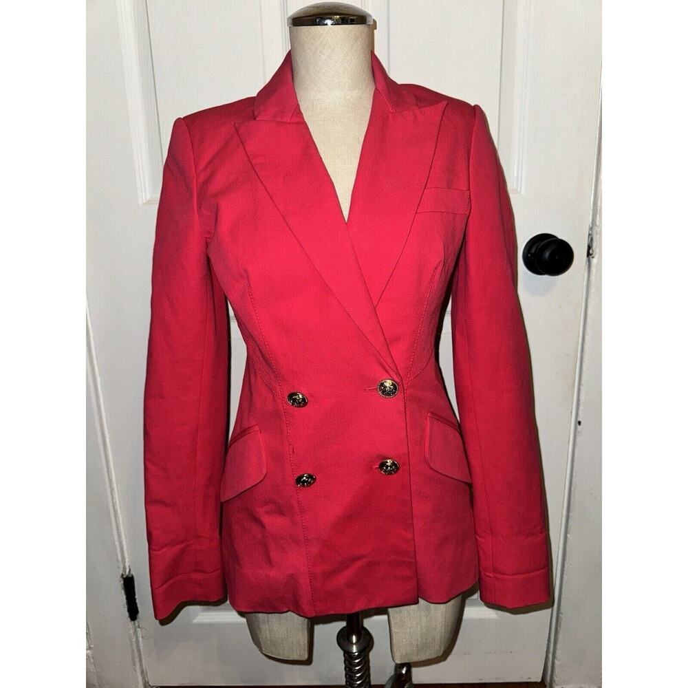 NEW Derek Lam 10 Crosby Hot Pink Rodeo Double-breasted Blazer Size 2